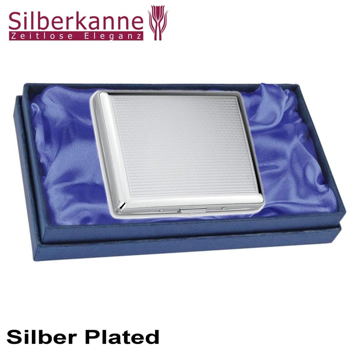 Zigarettenetui Doppelseitig Frankfurt 8,5x10,5 cm Silber Plated Versilbert mit Geschenkverpackung