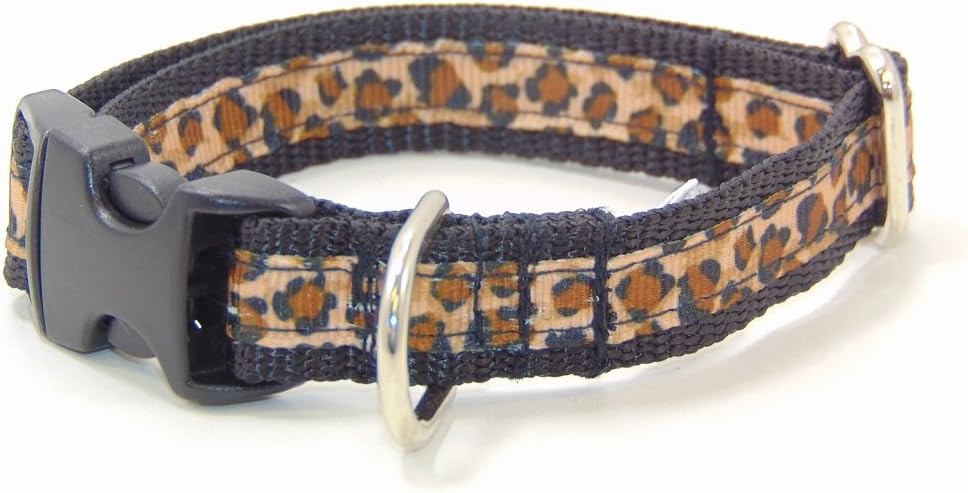 Safari Nights Leopard Dog Collar (SM-5/8 x8-14", Safari Nights (Black))