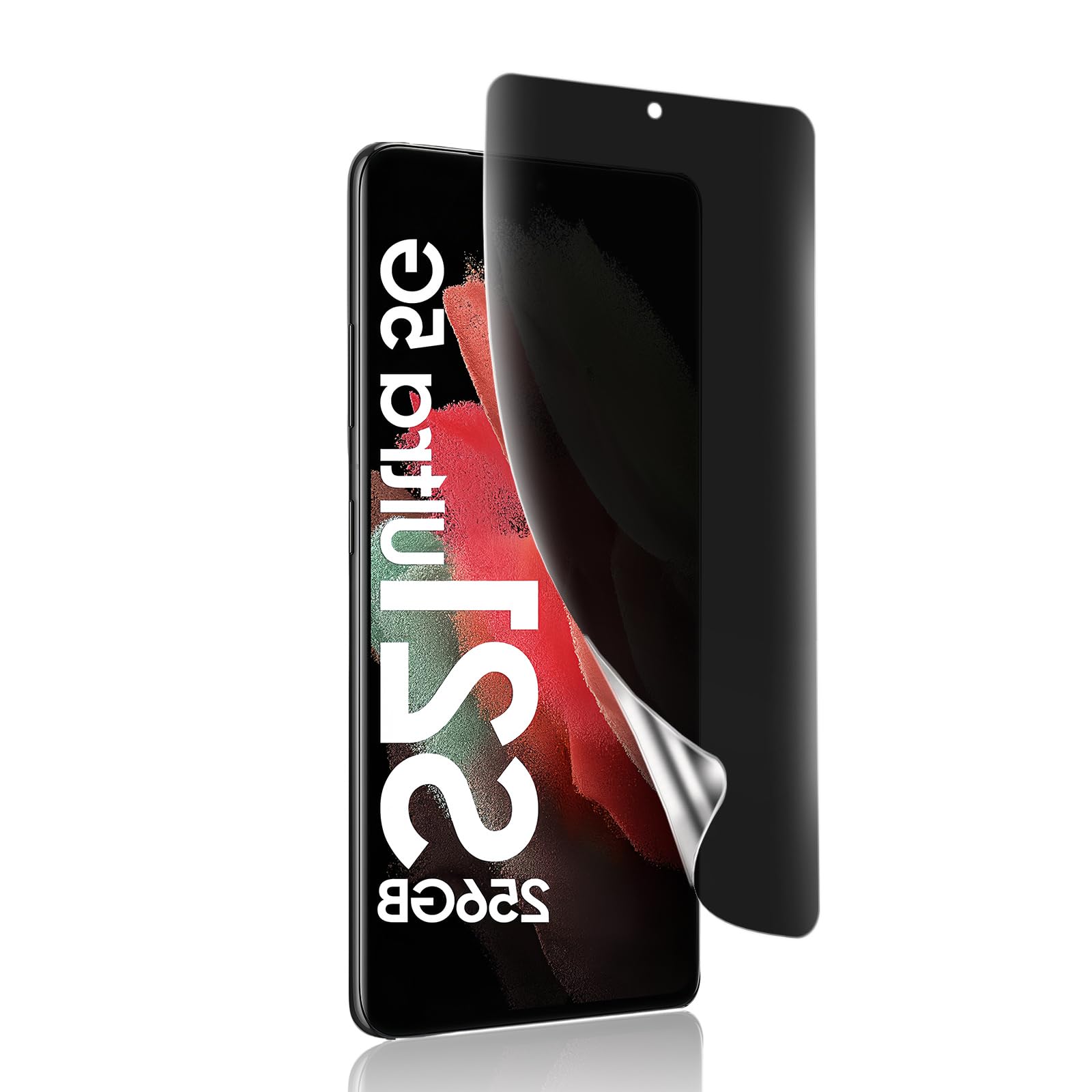 【1枚入り】Galaxy S21 Ultra 5G フィルム【JACRON】ギャラクシーS21 Ultra 専用 保護フィルム 指紋認証対応 反射防止 覗き見防止 全面吸着 TPUフィルム 日本製 防指紋 浮き防止 気泡レス 指紋防止 キズ修復 SCG11 SC-52B 対応