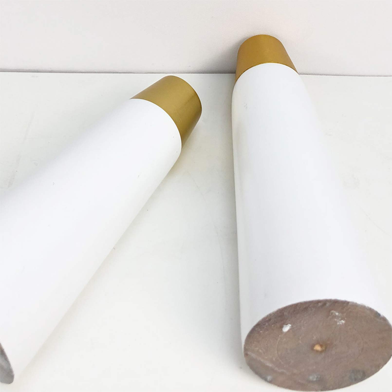Patas de Madera Maciza para Muebles, Paquete de 4, Patas cónicas de Madera para sofá de Cocina, Color Blanco, 10,5 cm, Patas Resistentes para sofá con Placa de Montaje incluida.
