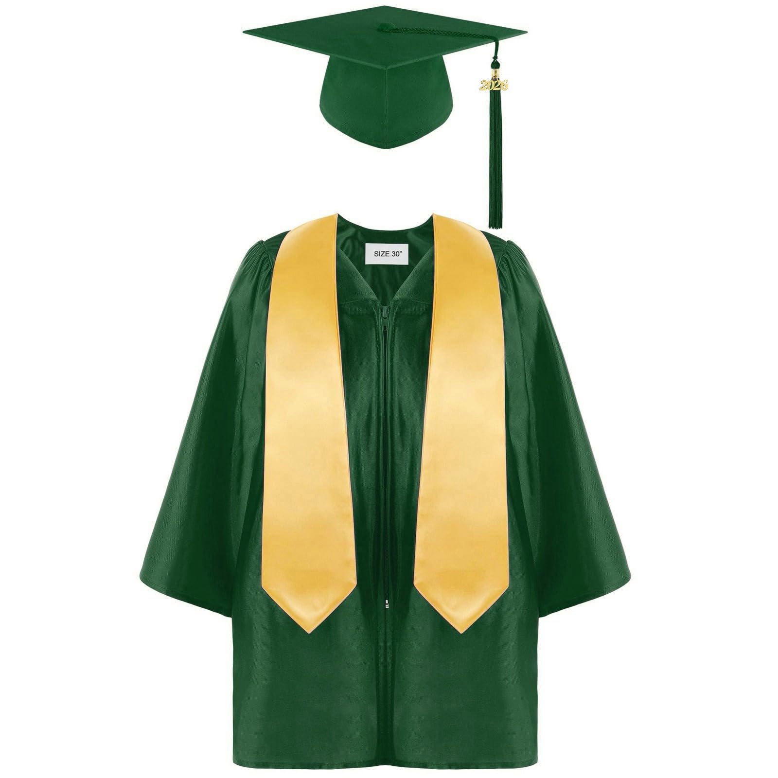 Kids Graduation Cap and Gown Set Unisex Kindergarten Preschool Graduation Outfit for Boys and Girls Fancy Dress Bachelor Robe Stage Performance School Ceremonies Costume Age 2-12 Years