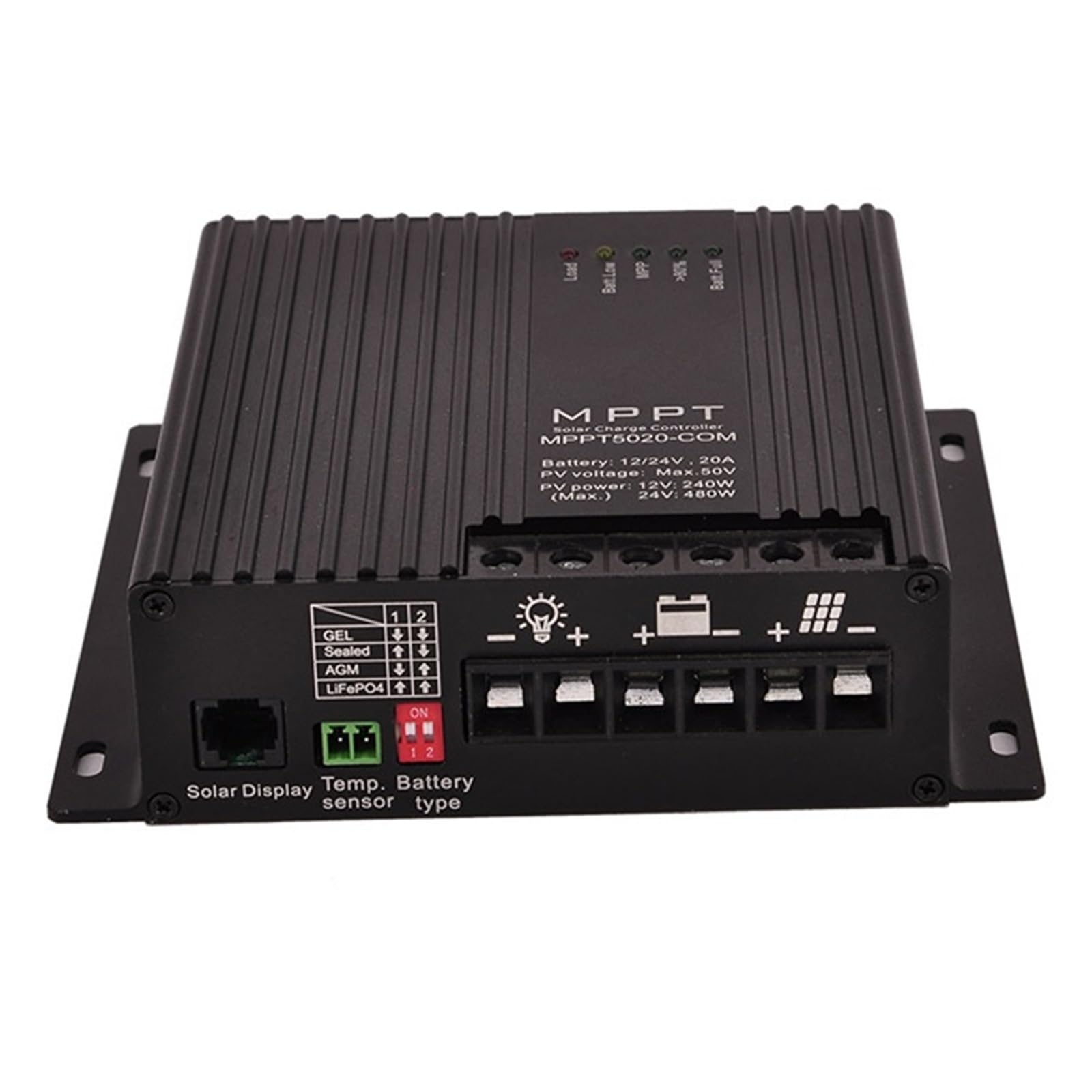 Contrôleur de charge solairev Contrôleur De Chargeur Solaire MPPT 40A 12V 24V, Support Bluetooth APP LCD, Régulateur Automatique De Panneaux Solaires For Batterie Au Lithium, Camping-car Simple et pra