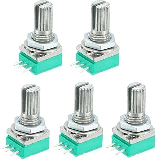 uxcell RK097N 50K Ohm Variable Resistors Single Turn Rotary Carbon Film Taper Potentiometer 5pcs
