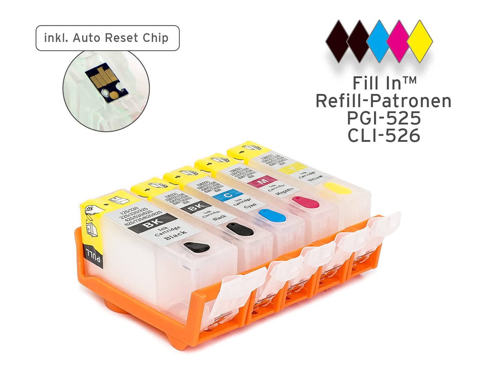 20 Cartouches D'encre Compatibles Canon Pixma IP4800 - Modèles PGI525 CLI526, Neuves