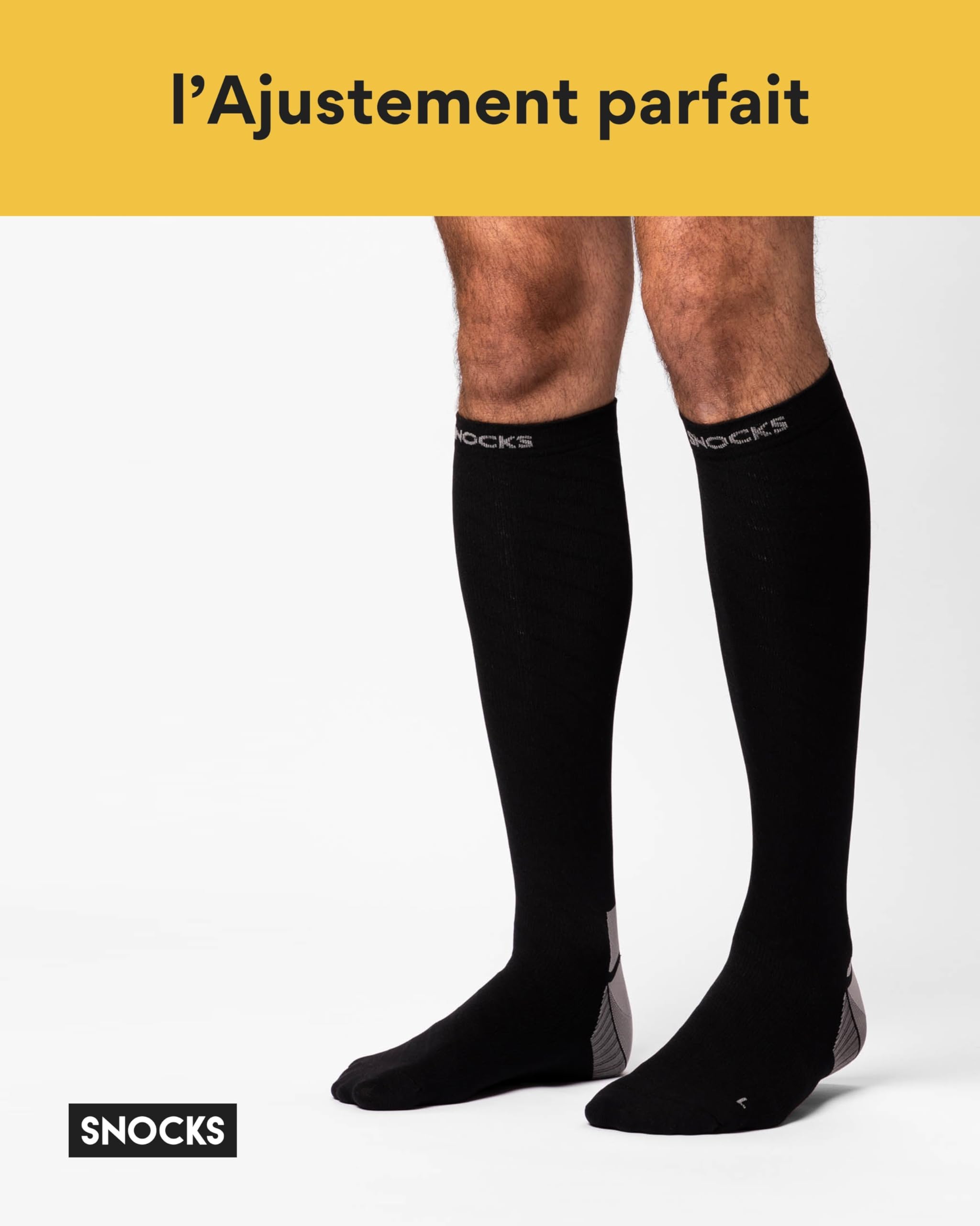 Snocks Chaussettes de Contention pour Femme et Homme - Idéales pour le sport, le tennis et les soins personnels : Chaussettes de Compression de Running pour Homme. Bas de Contention pour Femme