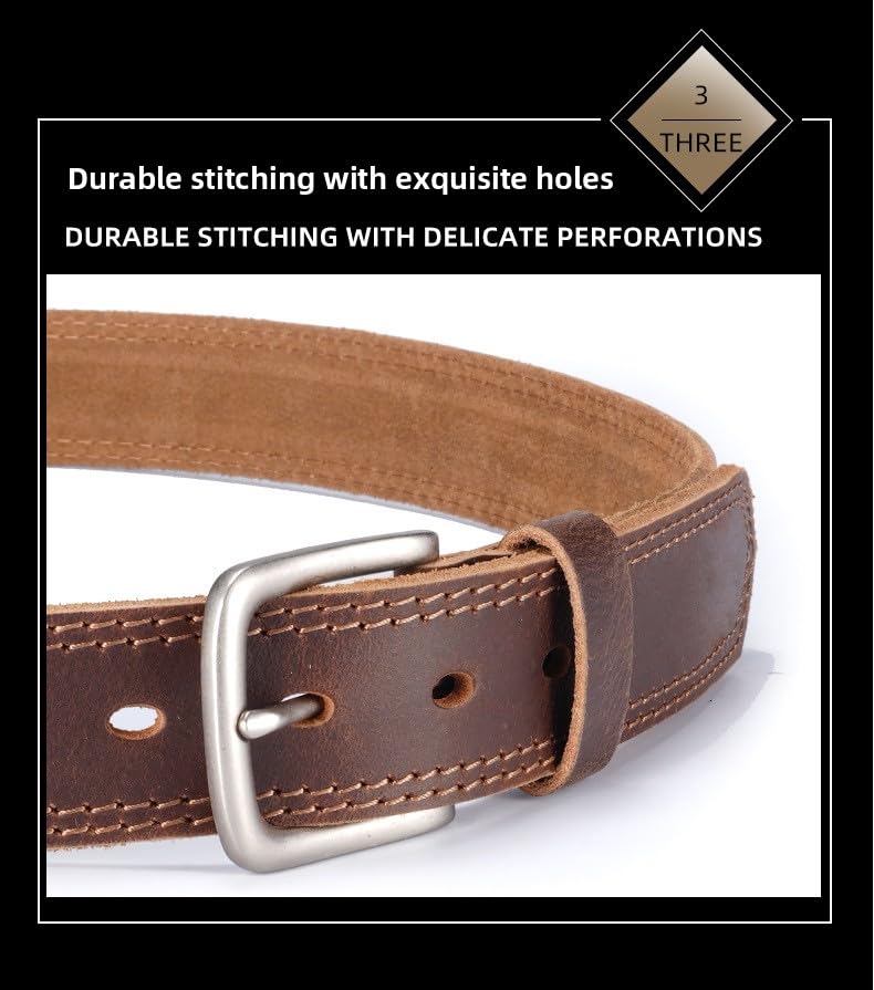 Men's first-layer cowhide pin buckle belt, genuine leather belt, business leisure retro belt, men's comfortable4