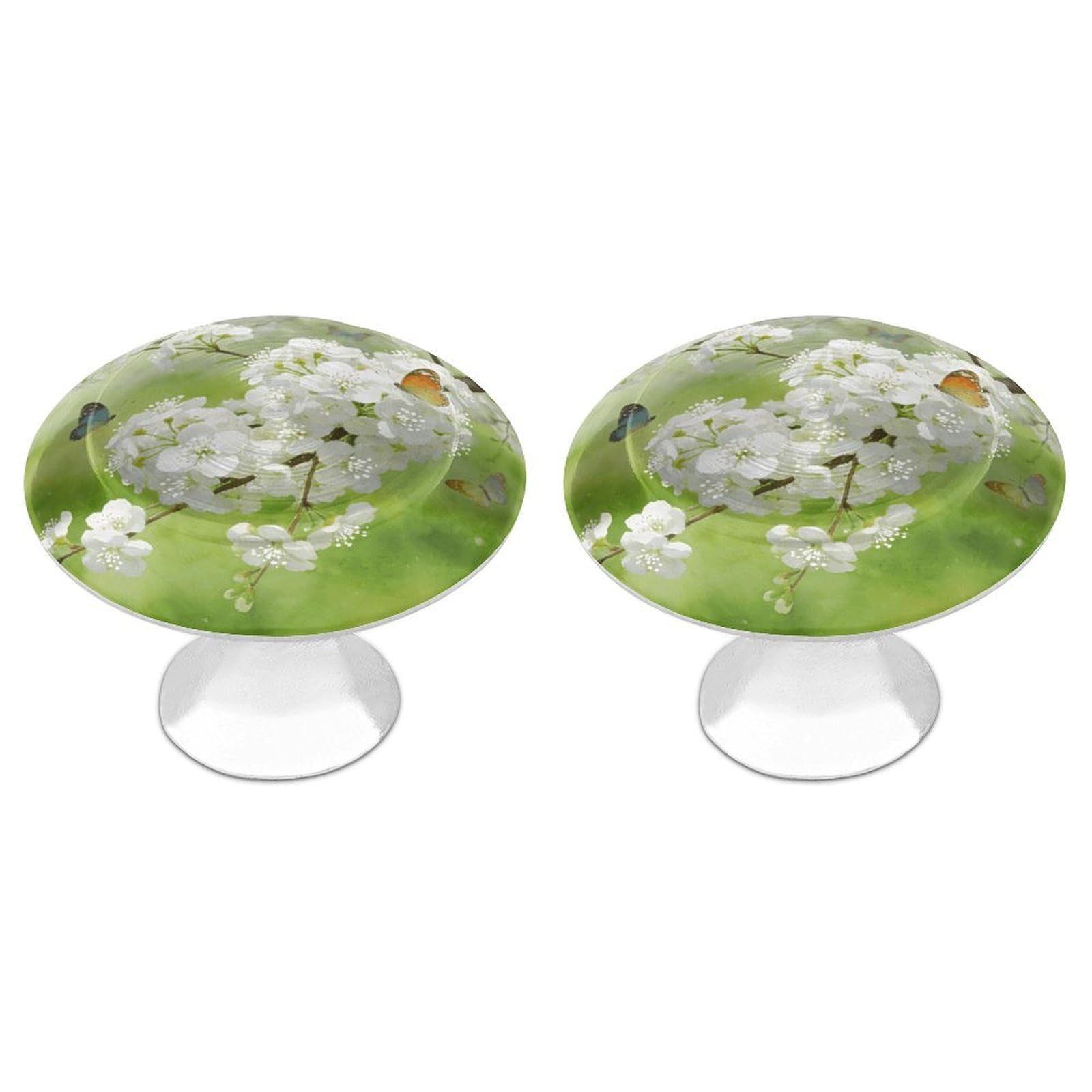 FekiLoot Snow Accompanies Butterflies Cabinet Knob Kitchen Drawer Knob Stainless Steel Round Drawer Pulls Modern Cabinet Hardware Vintage Dresser Drawer for Kitchen Bathroom Closet Dresser Cabinets