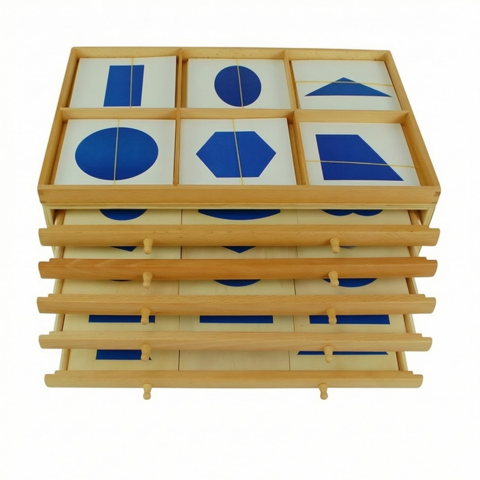Qianly Cassettiera Geometrica Didattico Cassettiera per Bambini Educativo Ordinato Giocattolo per Scuola Dell'infanzia, Casa