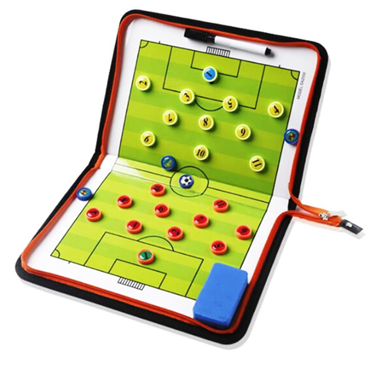 DaMohony Football Magnetic Tactic Board - Football Portable Coach Marker Board with Zipped Eraser Whistle