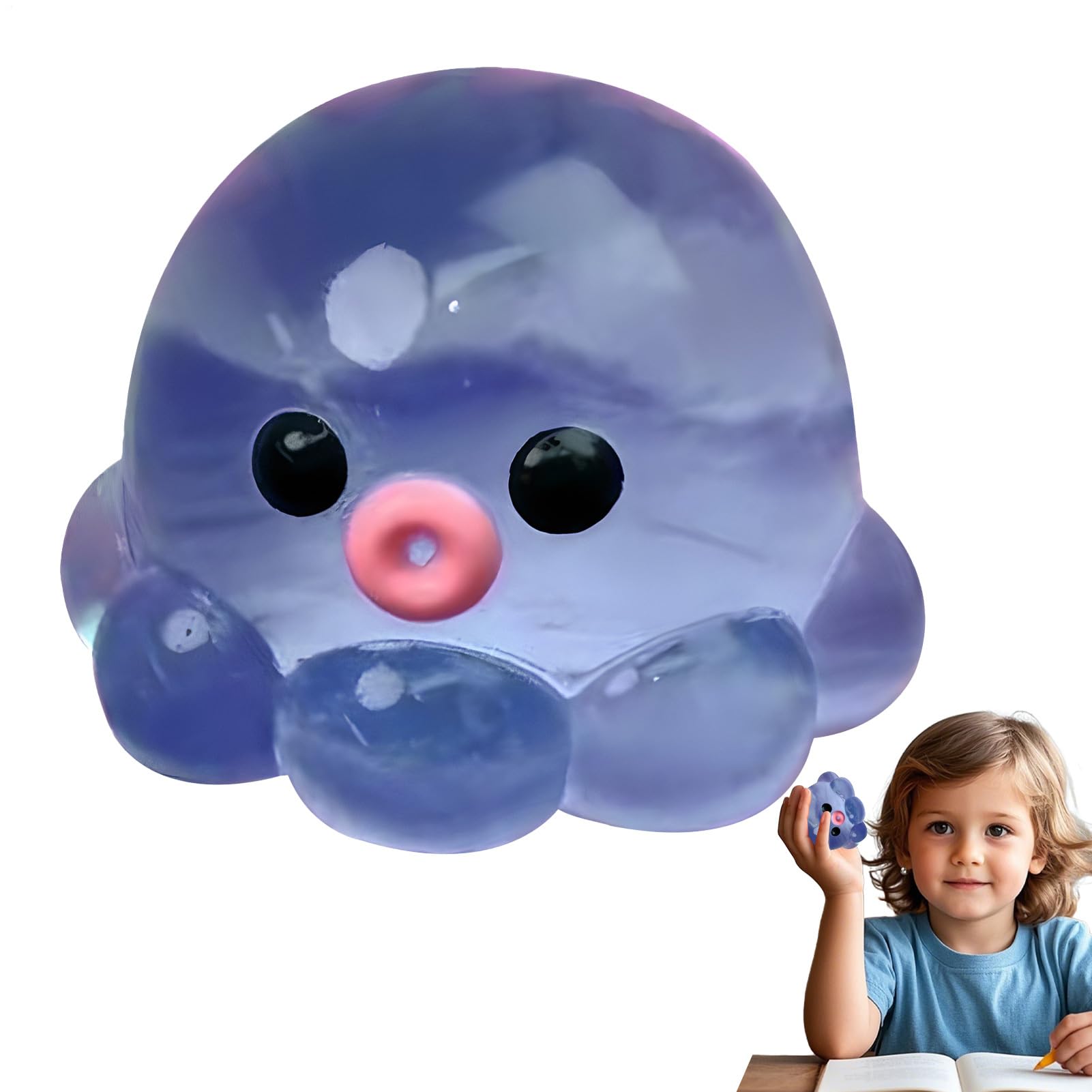 Squeeze Octopus Squishy Stress Toy, Octopus Fidget Toys, Handmade Clear Bubble, Sea Animal Sensory, Cute Fun Soft Calming Ball, Easy To Carry, For Classroom, Mental Health Travel