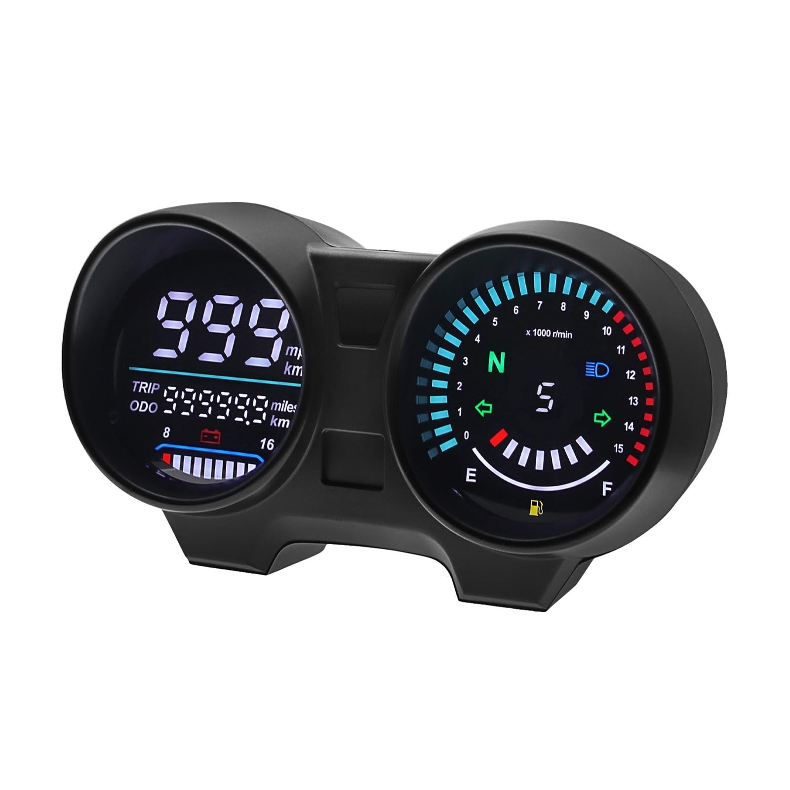 Motocicleta cuentarrevoluciones Tablero de instrumentos digital universal para motocicleta, velocímetro, tacómetro, indicador para GN125