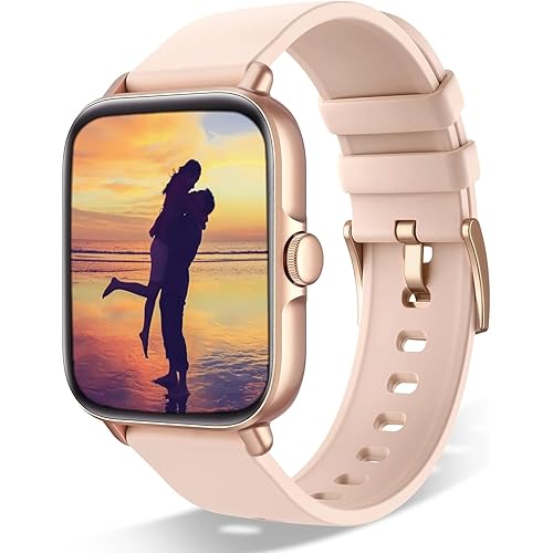 Wwzzey Smart Watch for Women Smartwatches with Answer/Dial Calls, 1.7" Waterproof Fitness Watch with Heart Rate/Blood Oxygen/Sleep Monitor, Ai Voice, Women Watches for Android/iPhone.