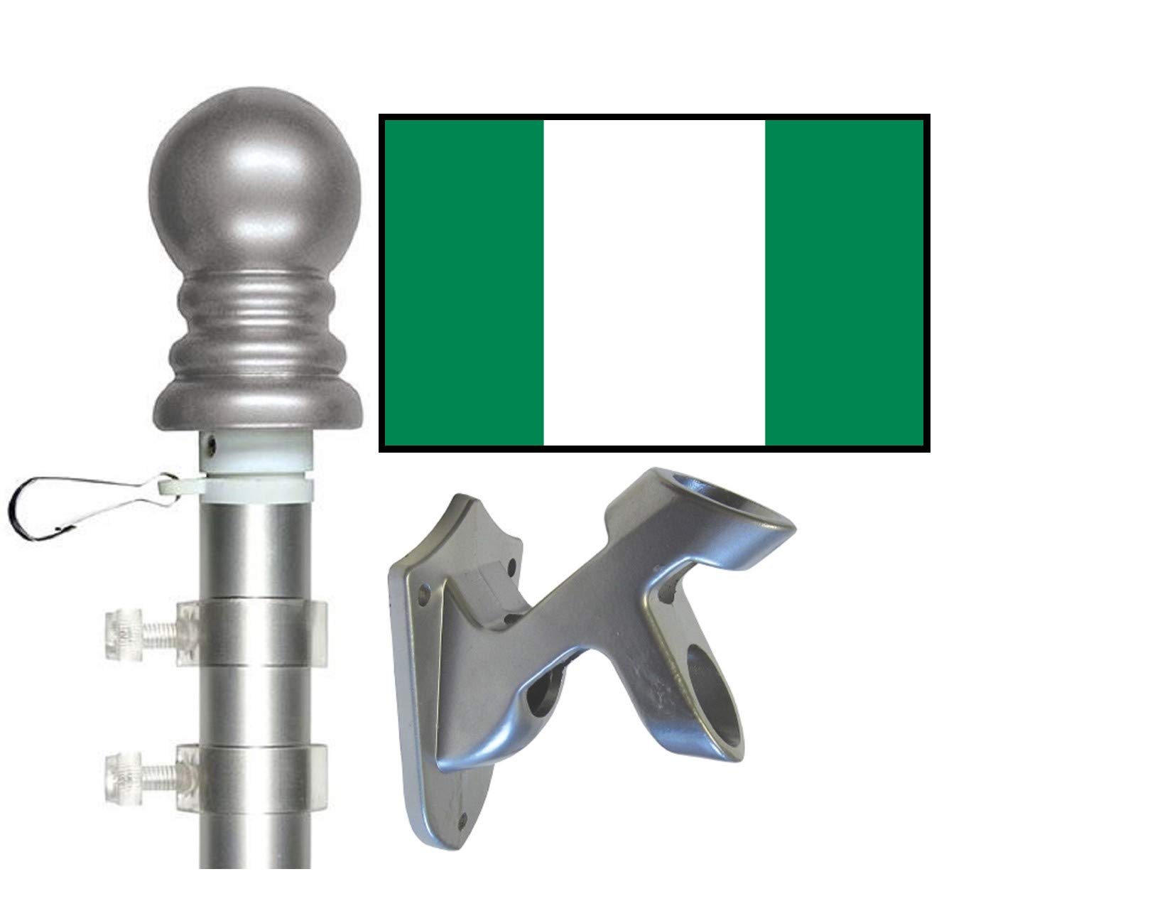 90x60cm Nigeria Flag Nigerian Polyester Double Sides Brass Grommet Outdoor Flag | UK