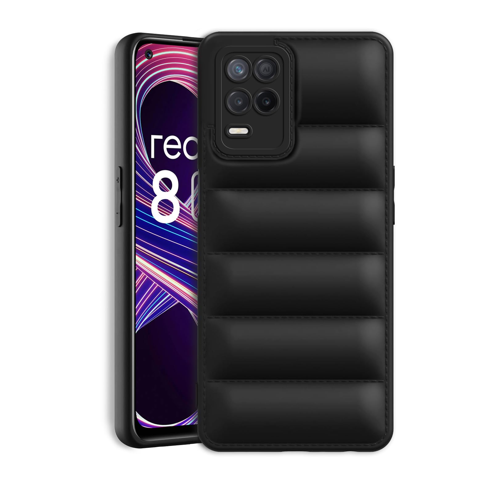 Plus Puffer Case Camera Protection Soft Back Cover for Realme 8 5G - Black (B0CQVGKKMB) Amazon Price History, Amazon Price Tracker