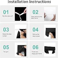 Vista 2 de Cortinas pequeñas de puerta francesa para ventana de puerta, oscurecimiento de la habitación, cubierta de ventana de puerta de color sólido