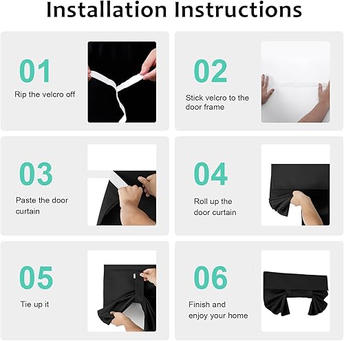 Miniatura 2 de Cortinas pequeñas de puerta francesa para ventana de puerta, oscurecimiento de la habitación, cubierta de ventana de puerta de color sólido para