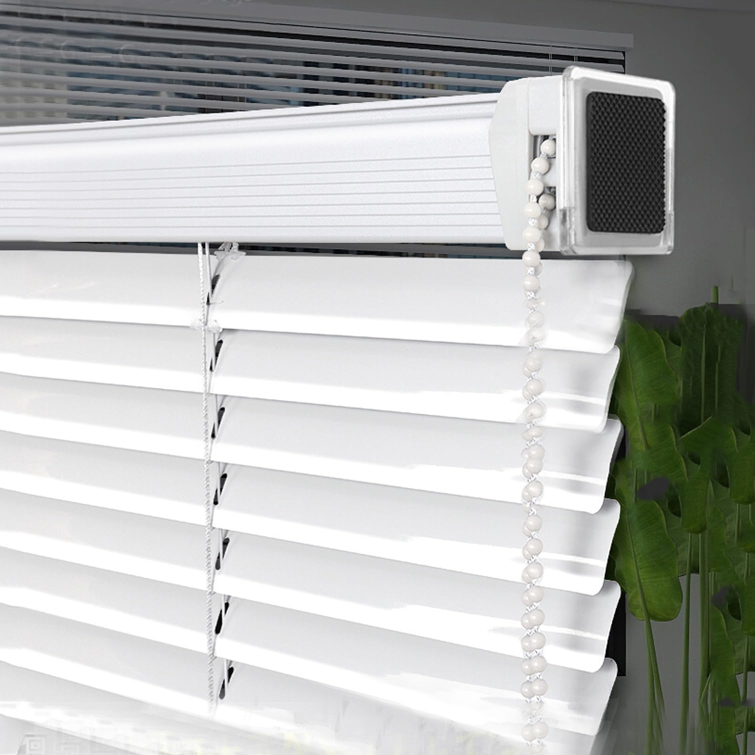 Aluminium jaloezieën zonder boren voor ramen, wit, lamellenrolgordijn, uv-bestendig, waterdicht, lichtverstelling, inkijkbescherming, grootte en kleur verstelbaar, breedte x hoogte (50 x