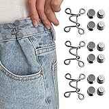 YFFSFDC【ウエスト調整ボタン27mm3セット】ジーンズ 調整ボタン リベット付き 縫い目ない ウエストバックル ゆるゆるのジーンズ/ズボン/スカート/Tシャツ/パーカーなどを調節する取り外し可能ボタン 調節可能 交換用 (ブラック)