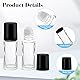 12 Pcs 30ml/1oz Roll On Bottles Empty Essential Oil Roller Bottle Clear Glass Bottle with Plastic Roller Ball & Black Lid for Perfume Cosmetic Oils