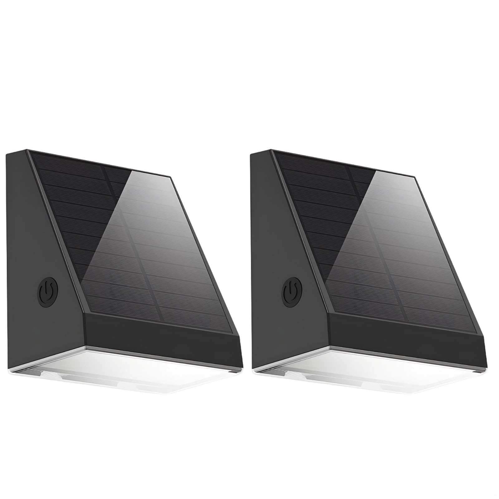 Applique da parete a LED per esterni, 2 luci solari da parete con sensore di movimento radar, impermeabilità IPx5, luce bianca calda, per giardino, patio, cortile, portico, nero, 5,0 V