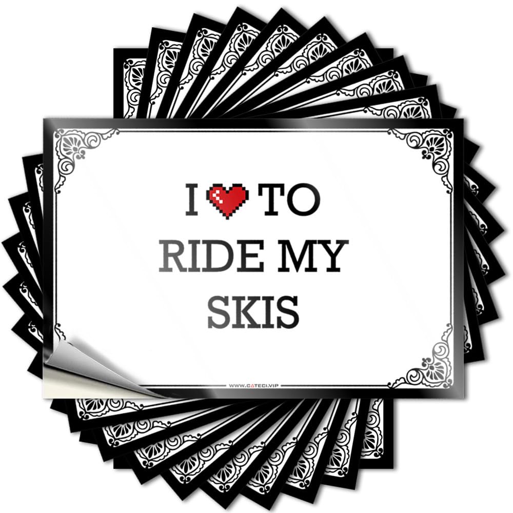 Quote Garage Western I Love to Ride My Skis for Texas - Back Porch Decor Easy Peel Removable(6X9CM)