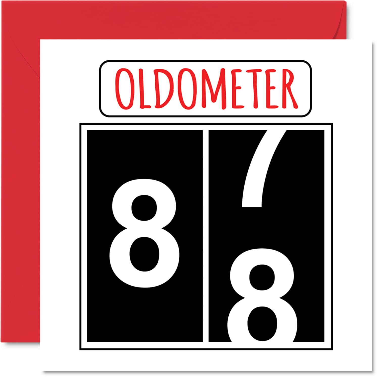 Fun 88th Birthday Cards for Men Woman - Oldometer - Happy Birthday Card for Dad Mum Great Grandad Grandpa Nanny Grandma Gran Uncle Auntie, 145mm Greeting Cards, 88th Card