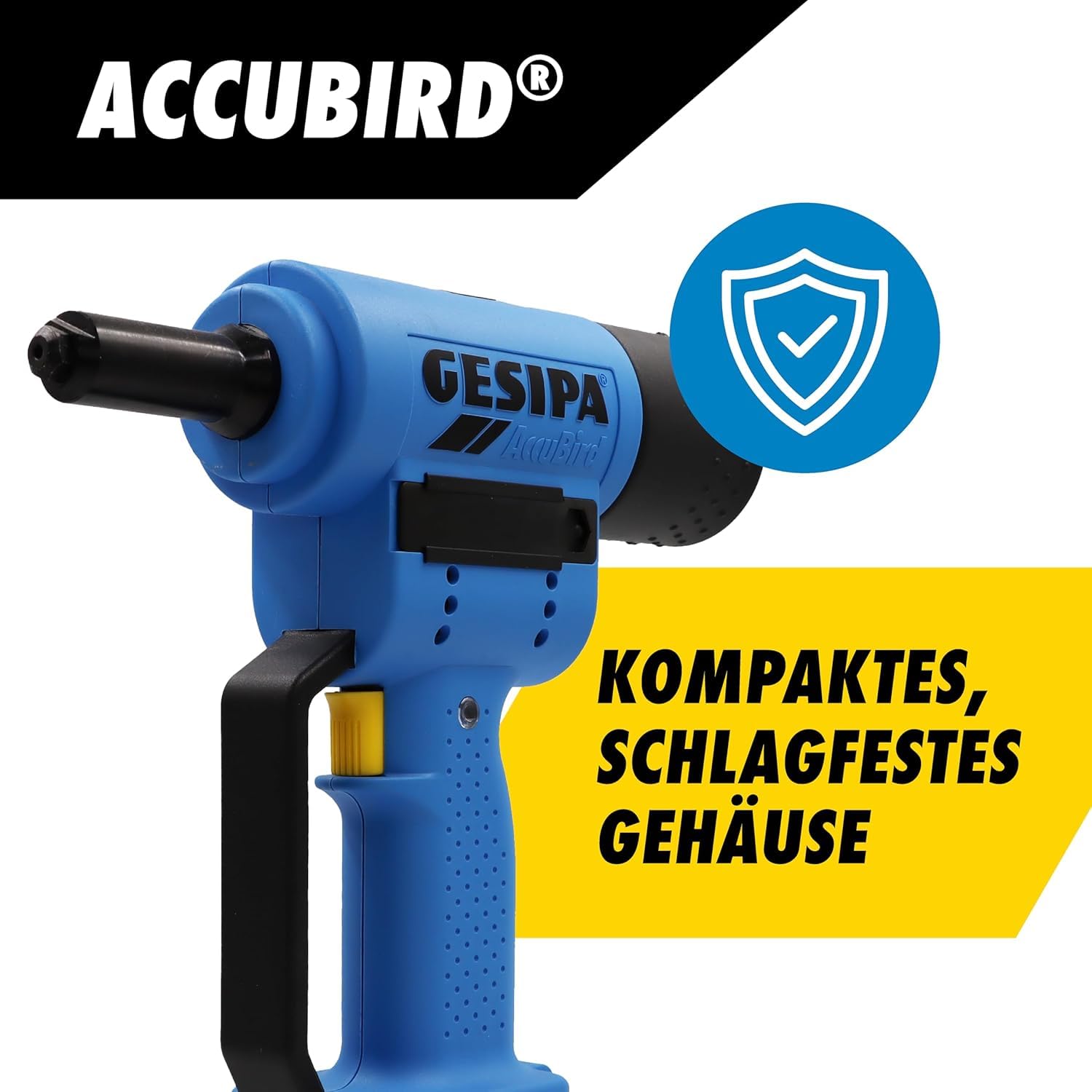 Akku Nietenzange AccuBird | 2.0Ah Akku & Ladegerät im Karton | für Blindnieten bis Ø6mm | Starker Motor mit hoher Setzkraft | Made in Germany