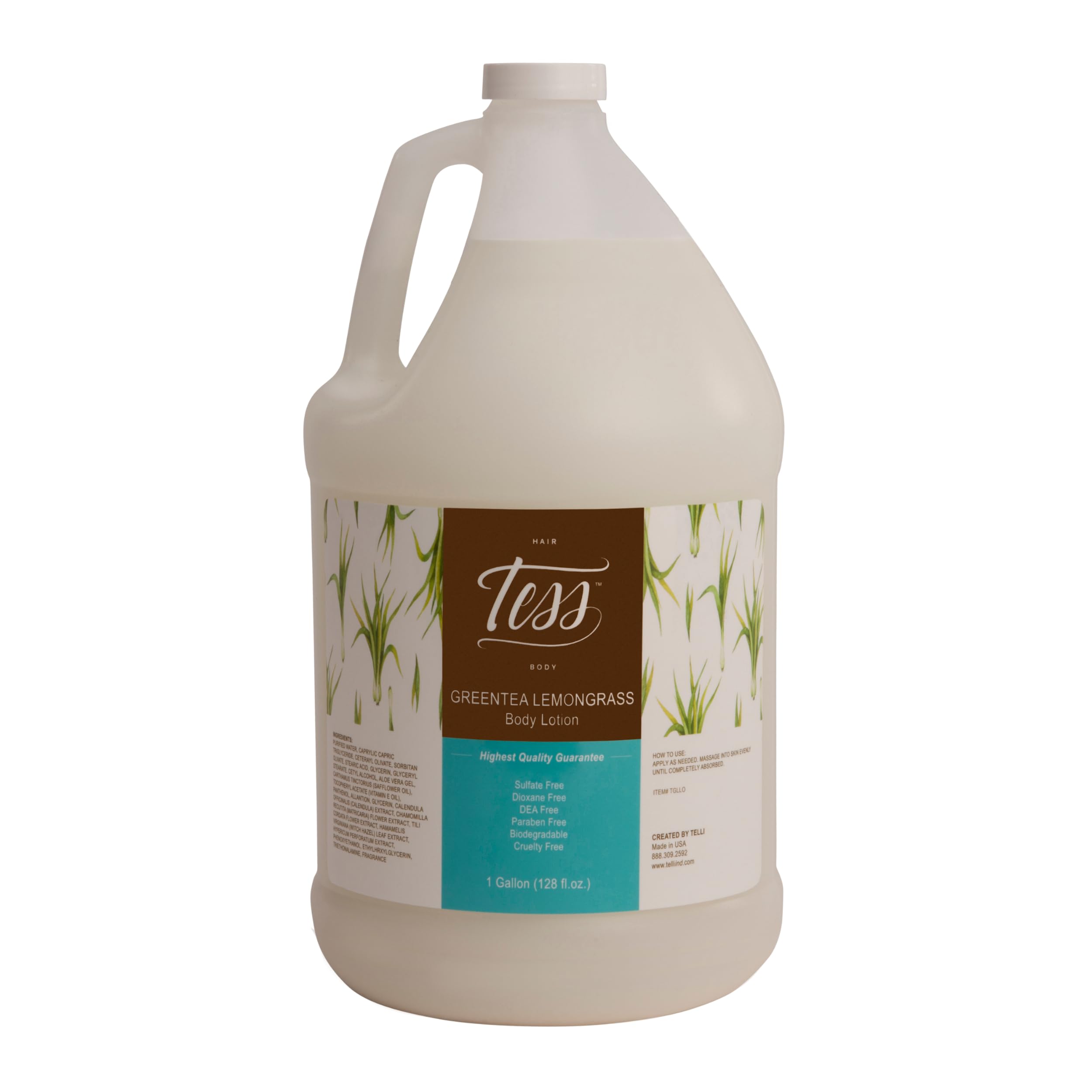 Tess Body Lotion 4 Gallon Case Grean Tea Lemongrass