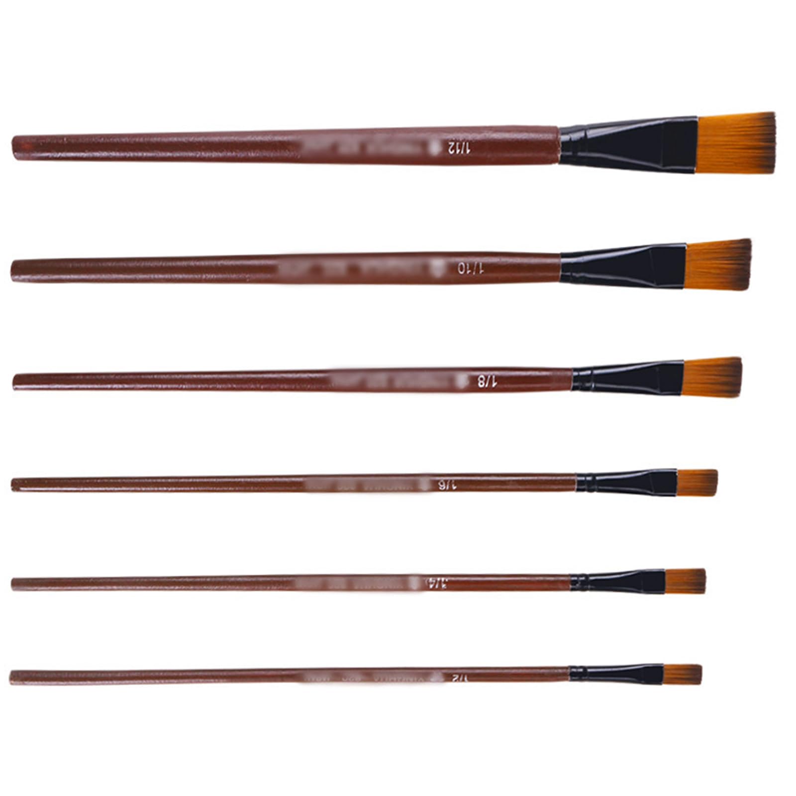 6 Pcs Paint Brushes Set Nylon Hair Paint Brushes Watercolour Painting Flat Acrylic Brush Drawing Supplies Artist