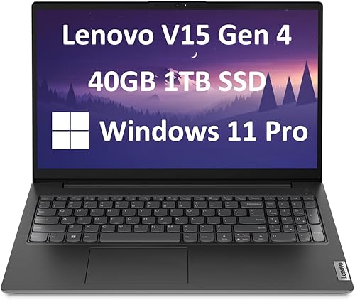 Lenovo Laptop V15 para empresas (15.6 pulgadas FHD, AMD 6-Core Ryzen 5 5500U (Beat i7-1065G7), 40 GB de RAM, 1 TB SSD), cámara web con obturador,