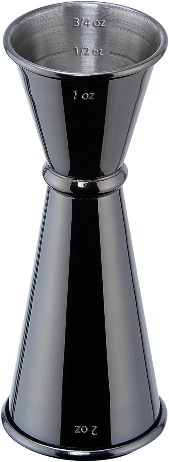 Jigger for Bartending, Briout Double Cocktail Jigger Japanese Premium 304 Food Grade Stainless Steel Jigger 2 OZ 1 OZ with Measurements Inside, Black