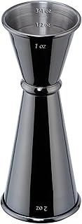 Jigger for Bartending, Briout Double Cocktail Jigger Japanese Premium 304 Food Grade Stainless Steel Jigger 2 OZ 1 OZ with Measurements Inside, Black
