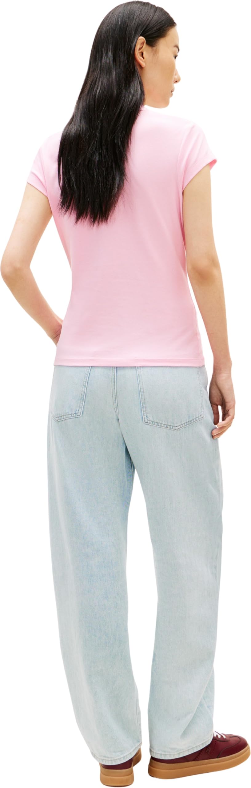 Tommy Hilfiger Damen Th Script Slim Ss Polo Ww0ww49259 S/S Poloshirt (1er Pack)