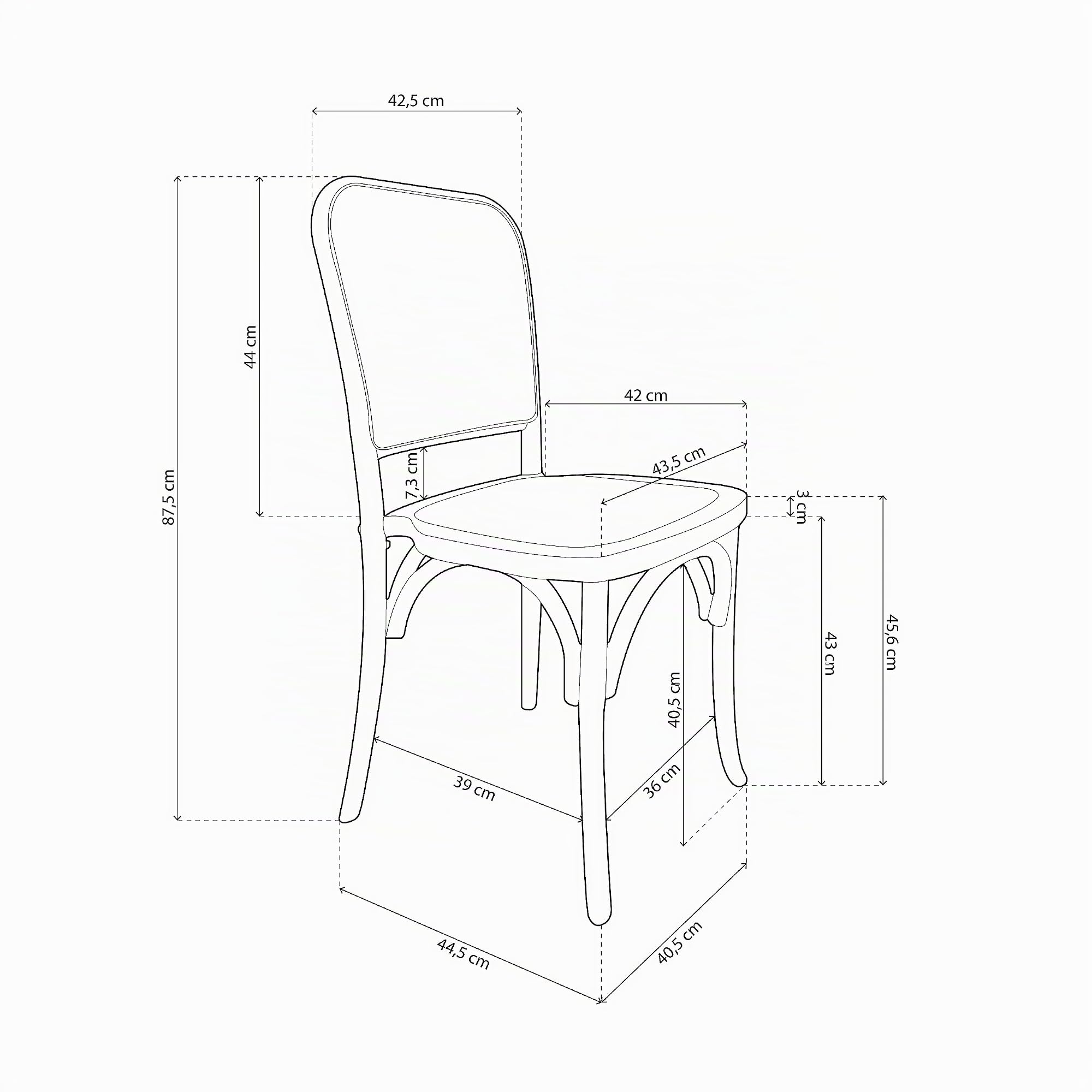 Adec Group Toscana, Pack 2 Sillas de Comedor, Silla Salón, Acabado en Madera Natural y Ratan, Medidas: 43,5 cm (Ancho) x 44,5 cm (Largo) x 87,5 cm (Alto)