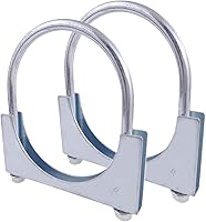 CarEnthusiast 4 Inch Heavy Duty Stainless Steel U-Bolt Exhaust Clamps, Saddle Style Muffler Clamps Pack of 2 - Fits 4" OD Pipe (102mm)