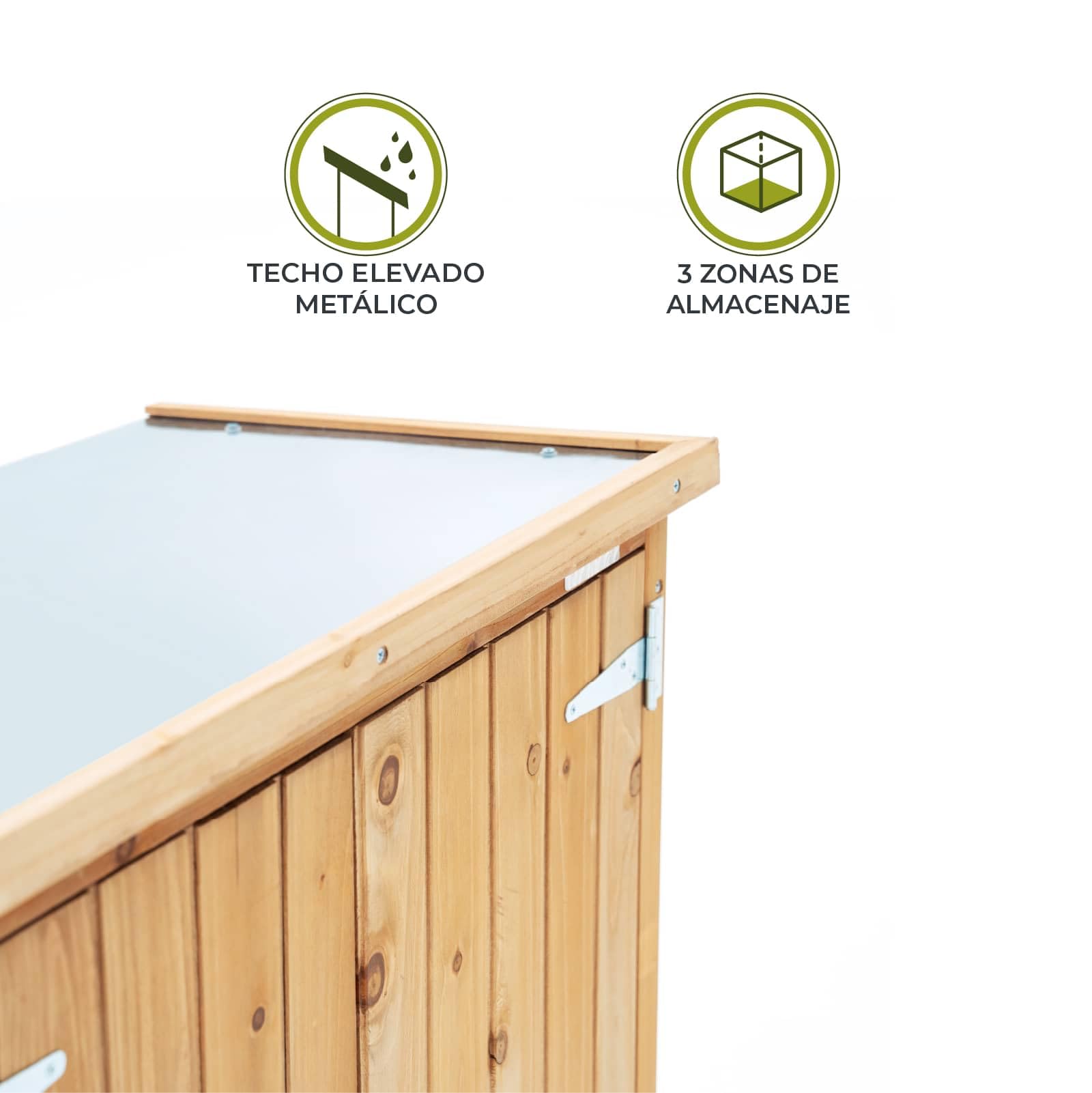 Gardiun KNH1098 - Armario de Madera Exterior ABBY 75x40 x90 cm