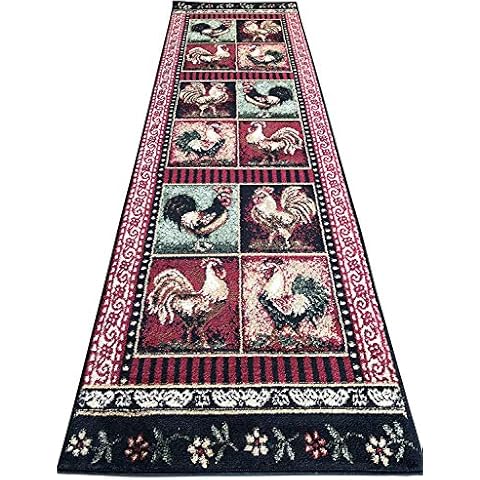 Rooster Style Runner Rug Design 379 Lodge (2ft2in.X7ft2in.) Cover