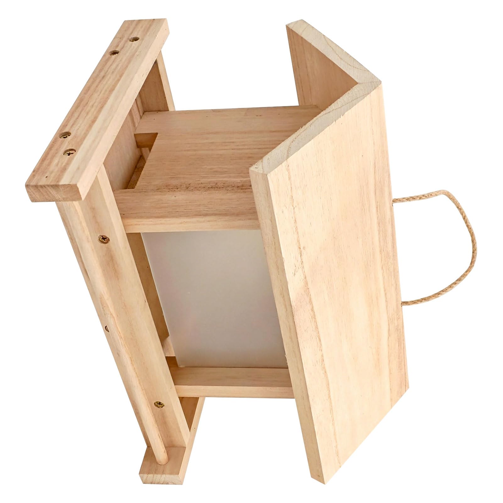 Vogelhaus aus Holz mit großem Fassungsvermögen und offenem Futterplatz und Schutzdach für den Außenbereich
