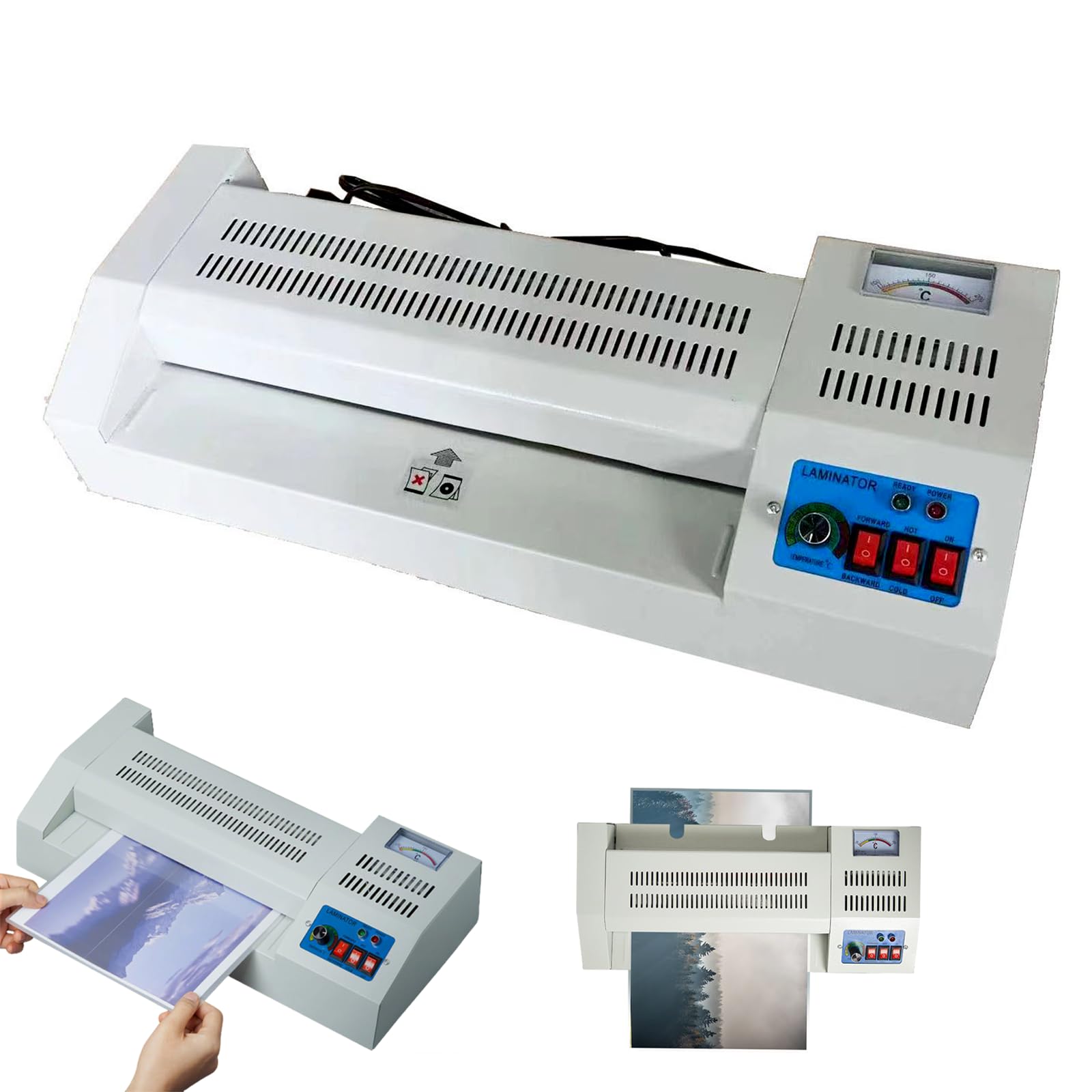 Laminatrice a caldo freddo, laminatrice termica da 600 W 32 cm, senza bolle, riscaldamento rapido, per uso domestico in ufficio in carta A4 A3