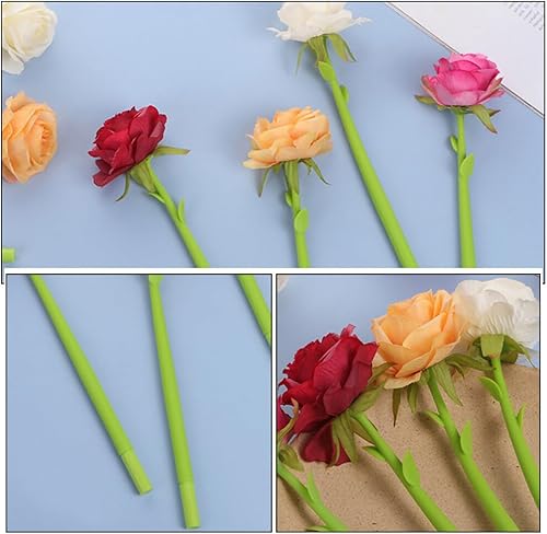 Miniatura 9 de 5 bolígrafos de flores en forma de rosa, bolígrafo de tinta de gel, bolígrafos de ramo de rosas surtidos para suministros de decoración de oficina