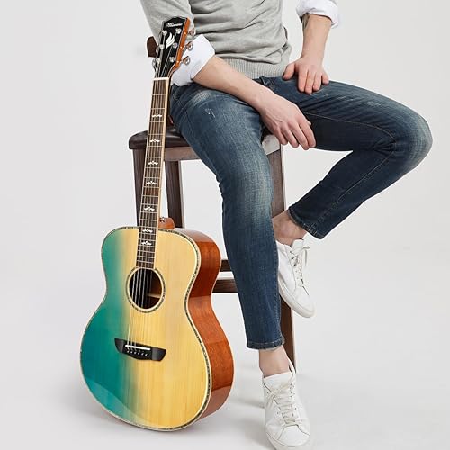 Miniatura 7 de Kit de guitarra acústica Bullfighter para principiantes, guitarras folk pop para niños y adultos, instrumento musical de 6 cuerdas, kit de guitarra