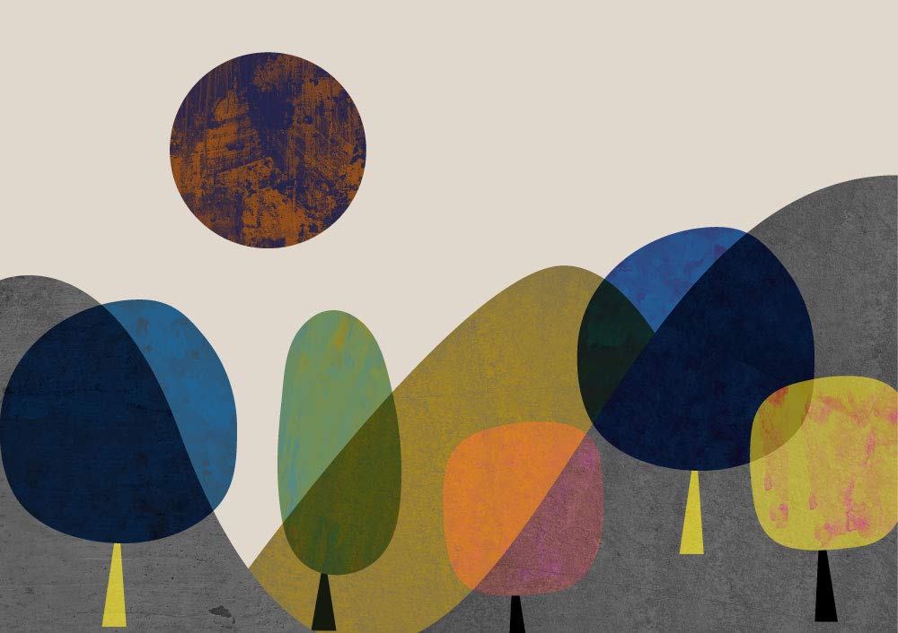 Trees and mountains - Giclée art print by FLATOWL