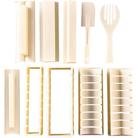 Amazon Nightfox 寿司作りキット寿司押し 型 Diyツールキット10個入り おにぎり型寿司 寿司ロールメーカー 寿司ツールセット 調理器 手作り 便利 簡単 うろこ取り オンライン通販