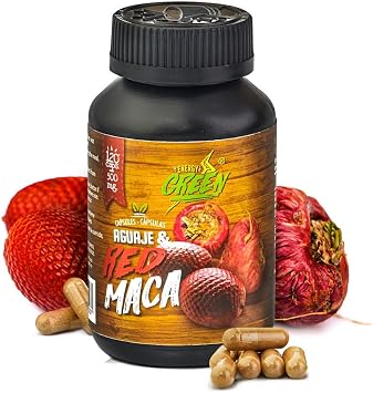 Amazon Andes Aguaje with Red Maca Capsules 1000mg - Buriti Fruit Plus Maca Roja Superfood Blend - 120 Vegetarian Caps - Peruvian Beta Carotene - Non-GMO Vegan Gluten Free Plant Based