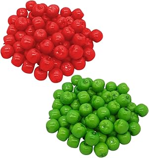 LUOZZY 50 Pcs Foams Apples Mini Apples Charms Mini Foams Apples Fake Fruit Models for Decorations (Red+Green)