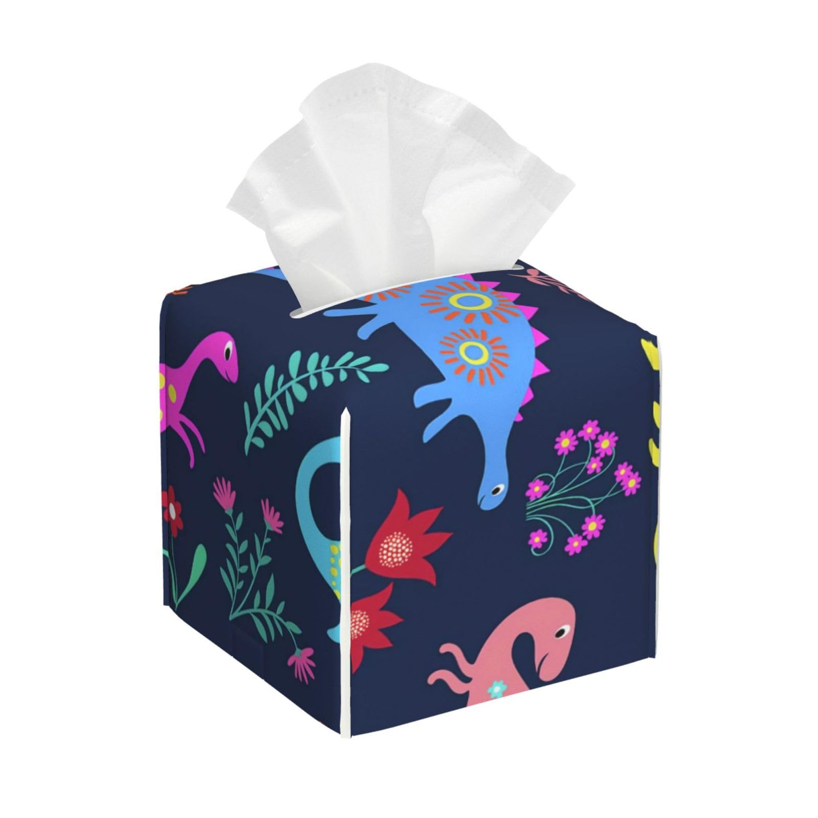 Xingfox As Pic Blue Dinosaur Tissue Box Cover, Fashionable Decorative Storage Box, Suitable For Most Places