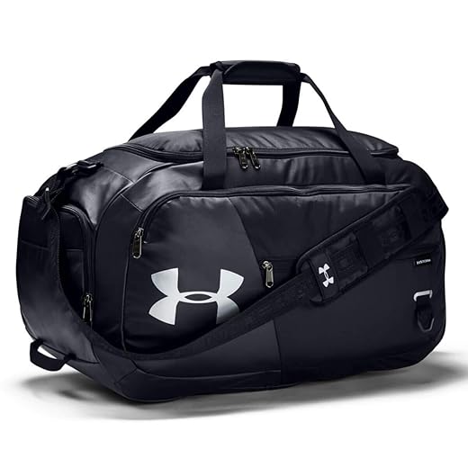 Under Armour Adult Undeniable Duffle 4.0 Gym Bag , Black (001)/Silver , Medium