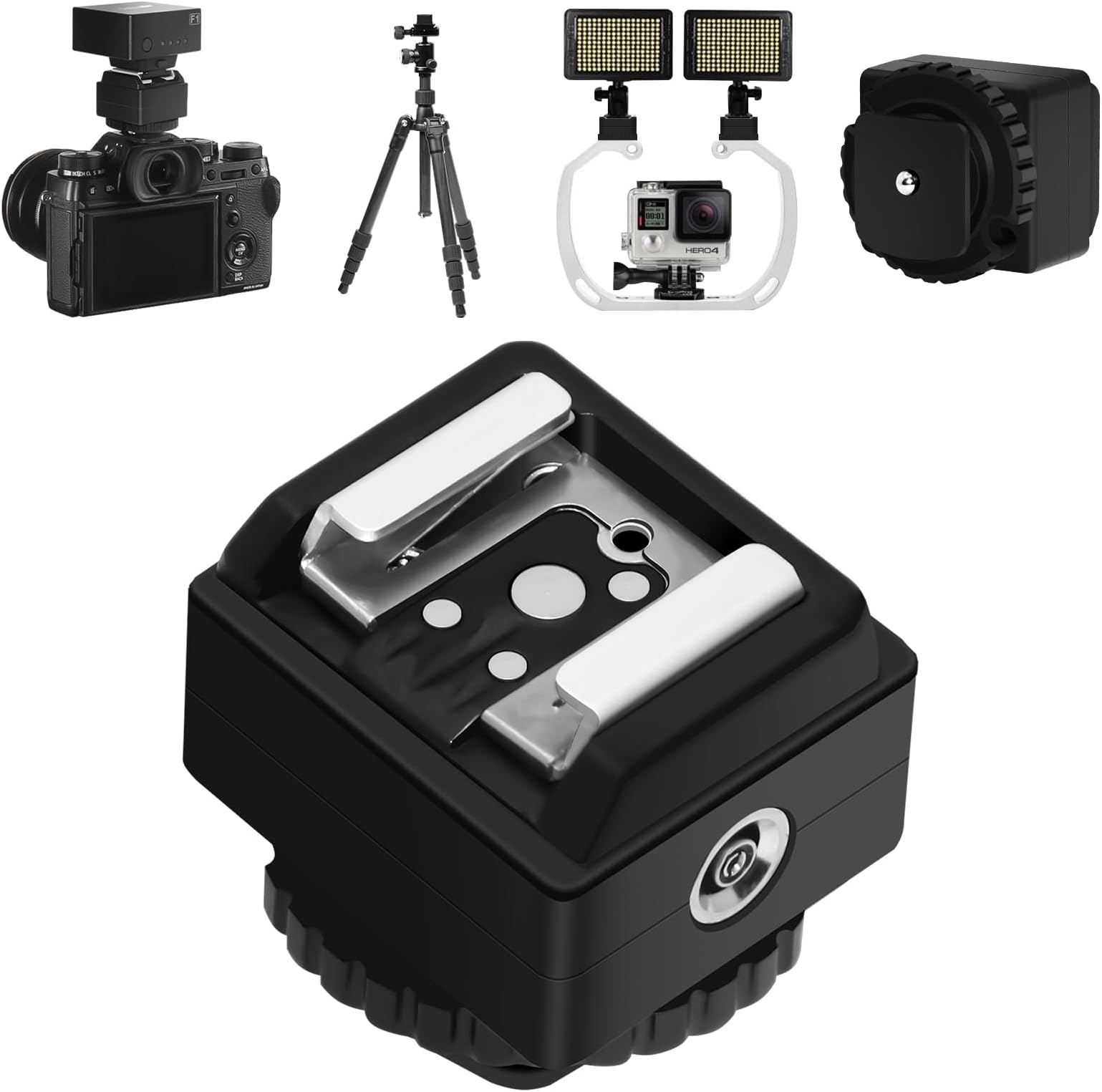 MEDALight Standard Hot Shoe Adapter with Extra Pc sync Connection Port for Ca...