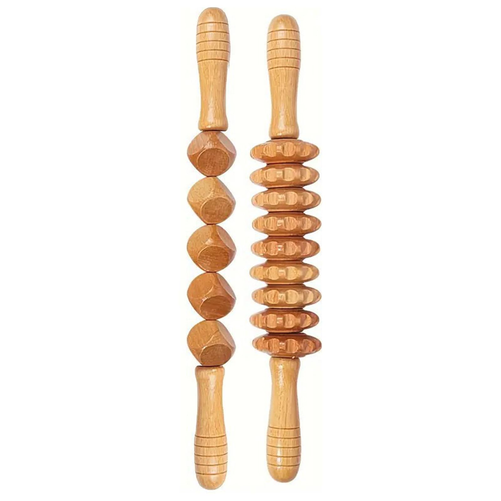 Ensemble d'outils de massage en bois 6 en 1 professionnel complet Maderoterapia Rouleau de massage Gua Sha Kit de massage fascia Rouleau Outils de sculpture du corps pour façonner le corps Soulagement