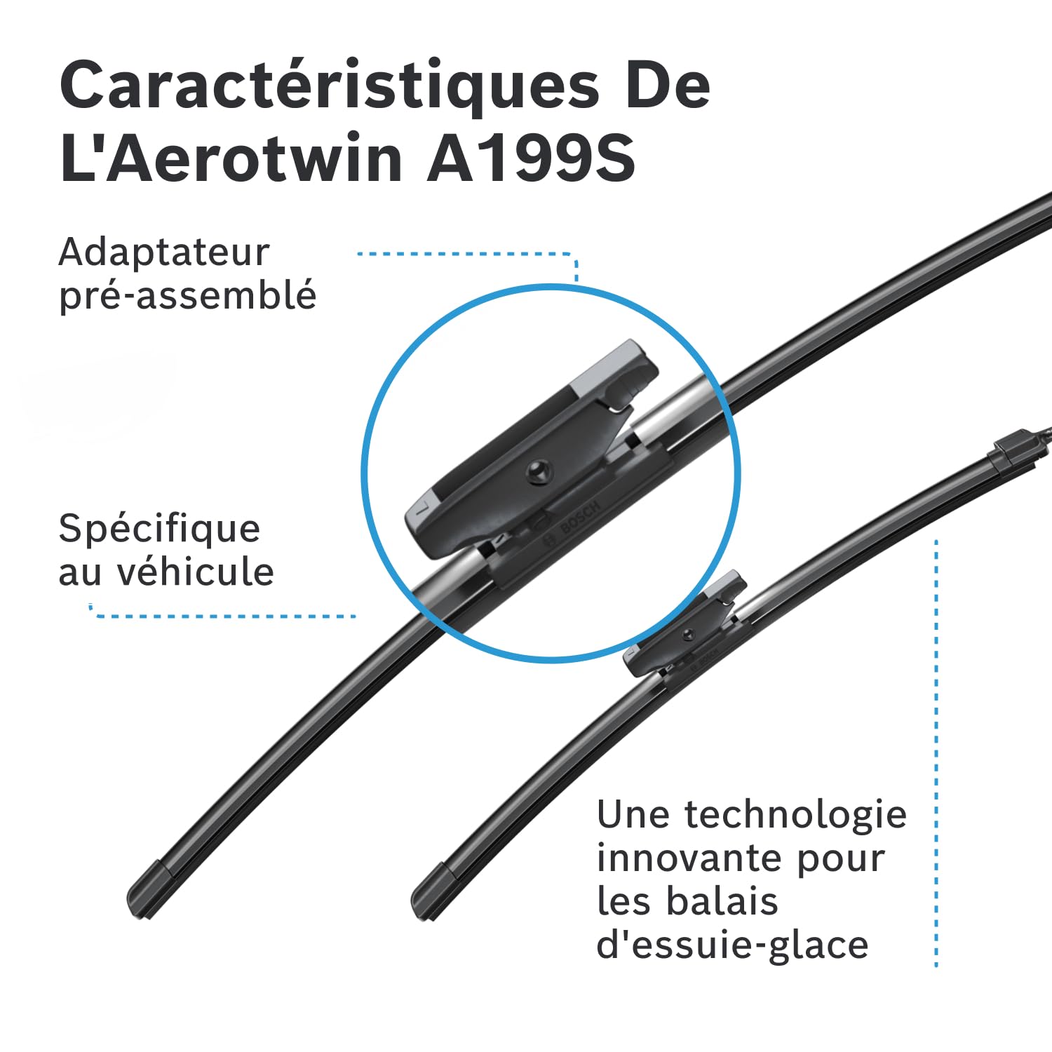 BOSCH Balai d'essuie-glace 3397014199 | Compatible avec: CITROËN C4 CACTUS, C4 CACTUS Van